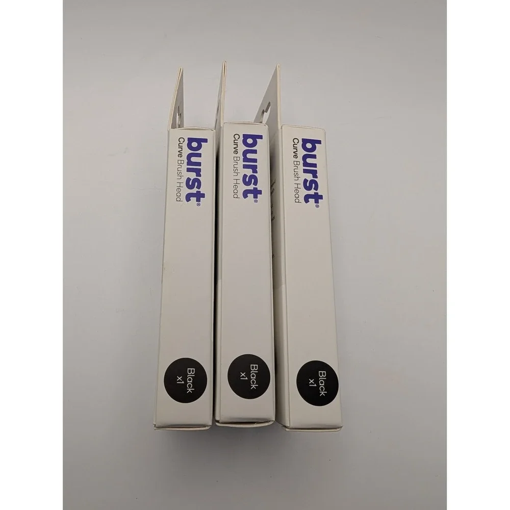 3 Packs Burst Curve Sonic Toothbrush Replacement Heads Black Super Soft Bristles